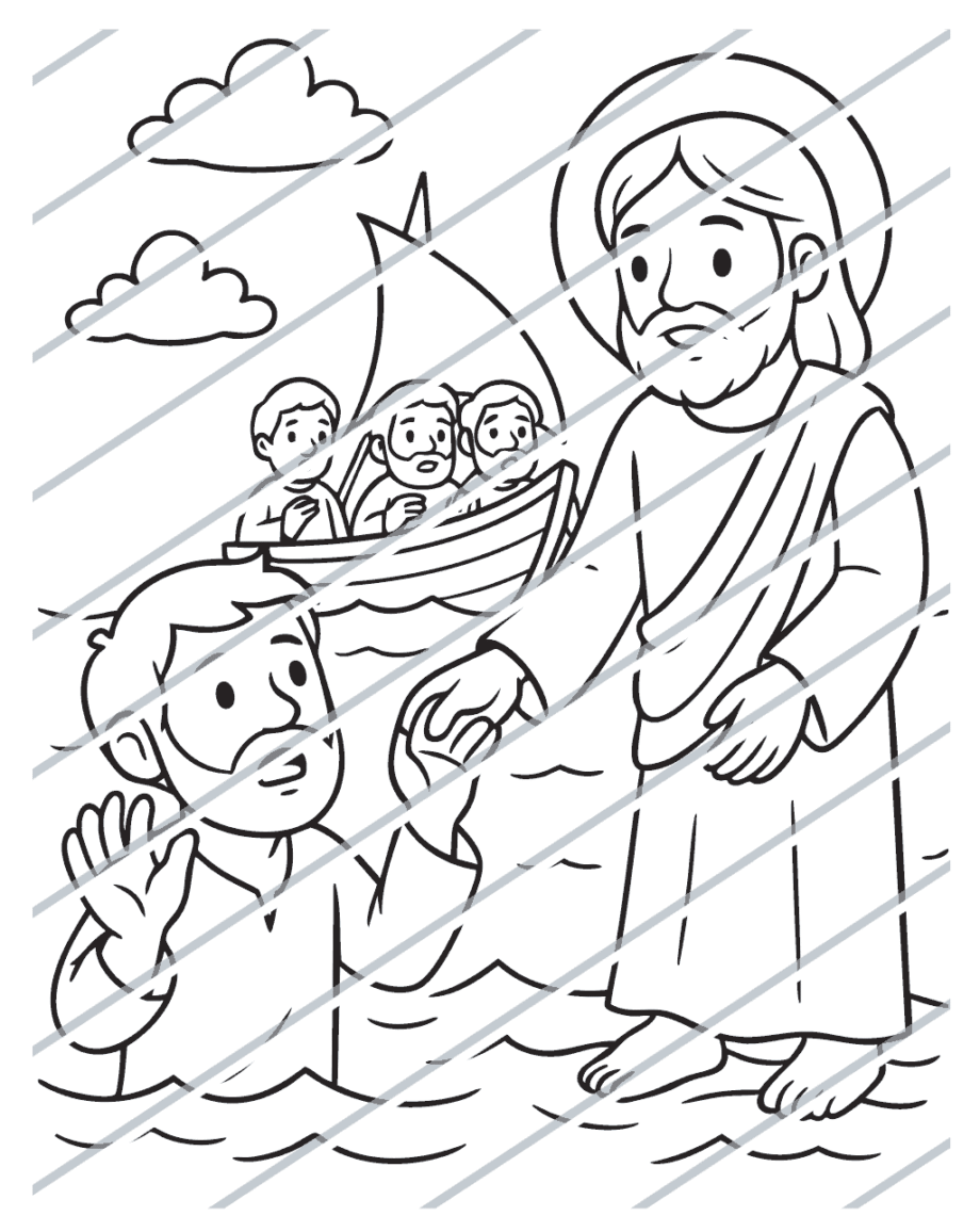 Jesus and Peter Walk on Water