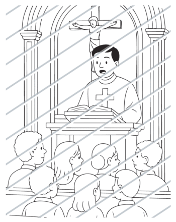Priest proclaiming Gospel (02)