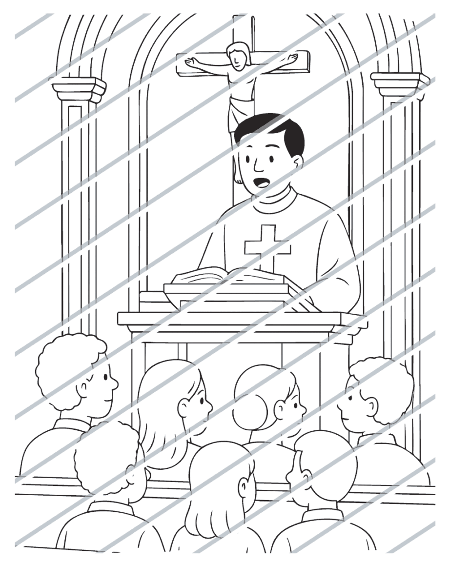 Priest proclaiming Gospel (02)