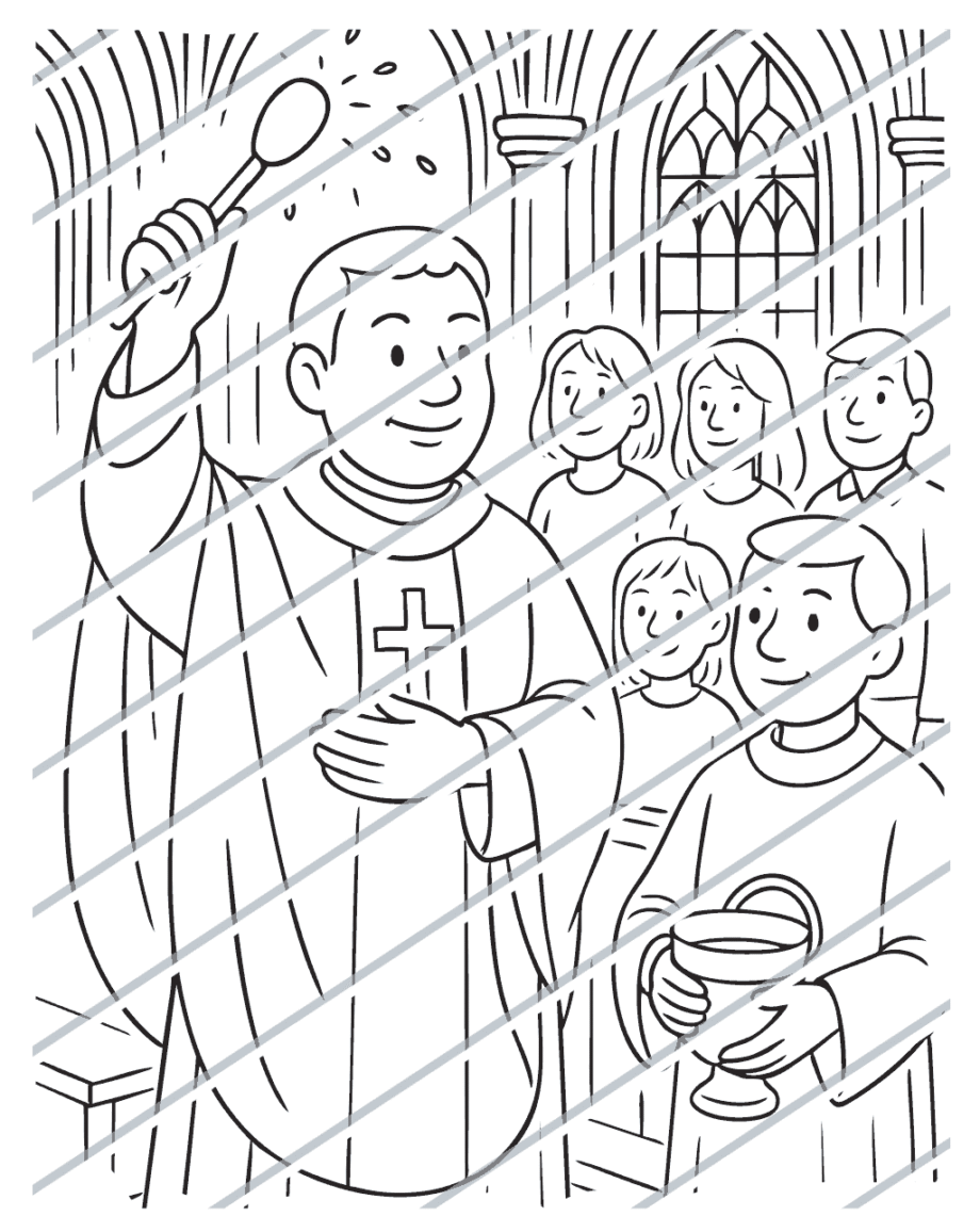 Priest sprinkling holy water (02)