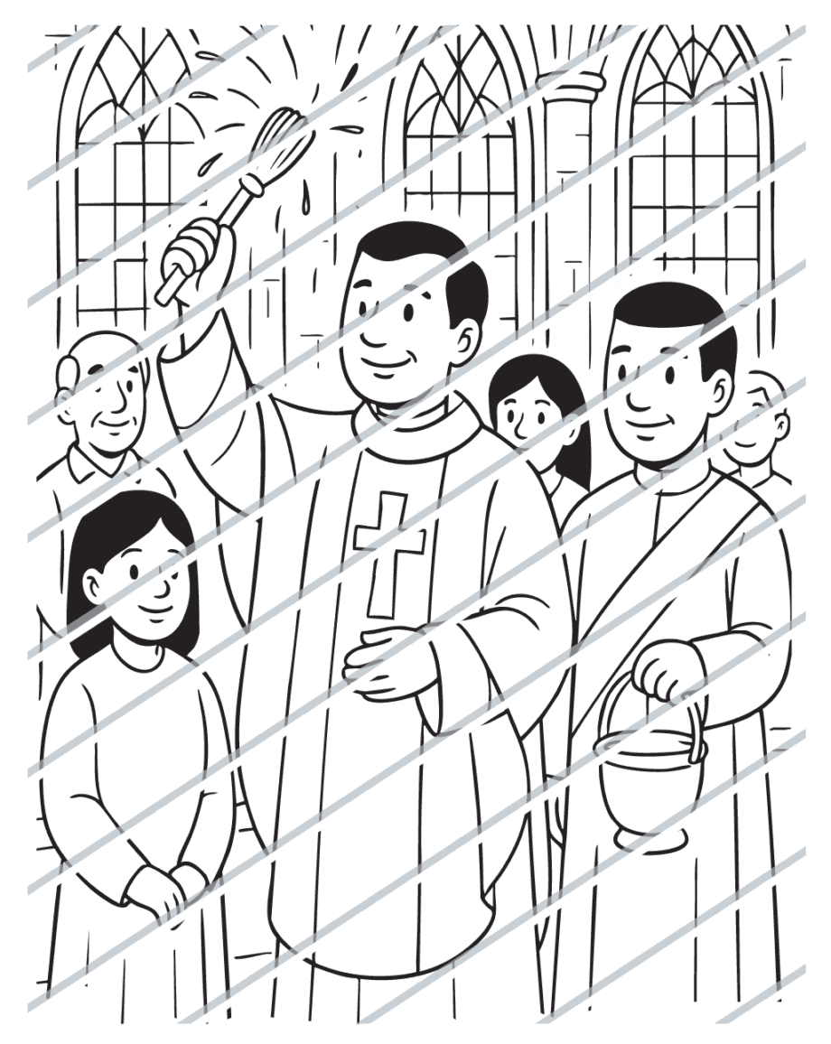Priest sprinkling holy water (03)