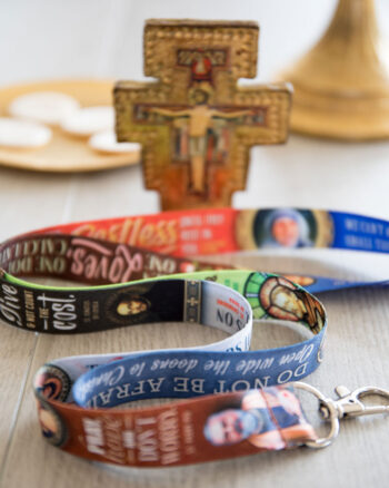 Catholic Saints Lanyard Saint Quotes ID Badge Holder Roman Catholicism Lanyard Keychain