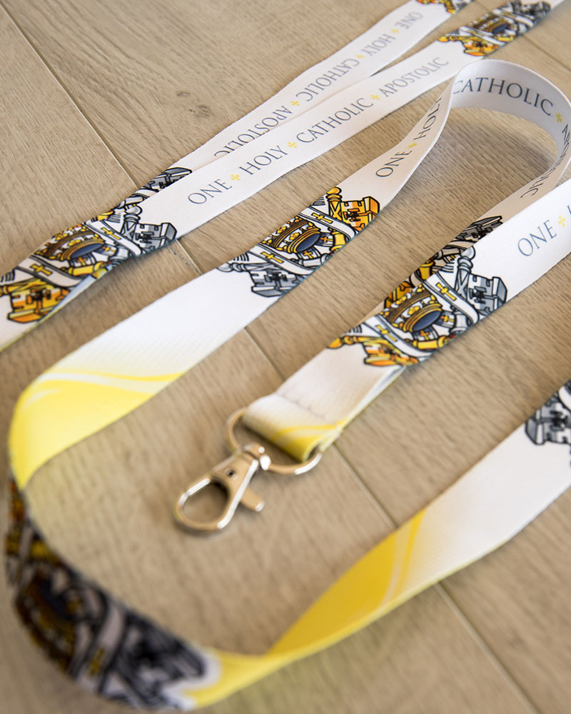 Vatican Seal Lanyard Coat of Arms ID Badge Holder Catholic Church Keychain