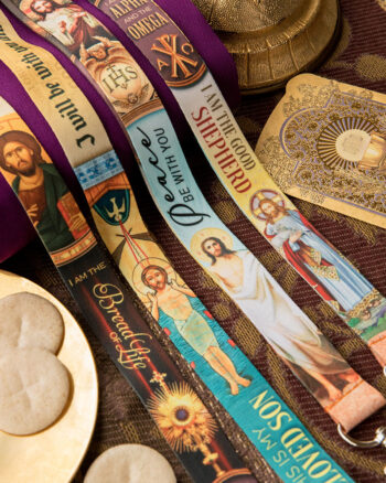 Jesus Christ Catholic Lanyard Son of God ID Badge Holder Roman Catholicism Keychain